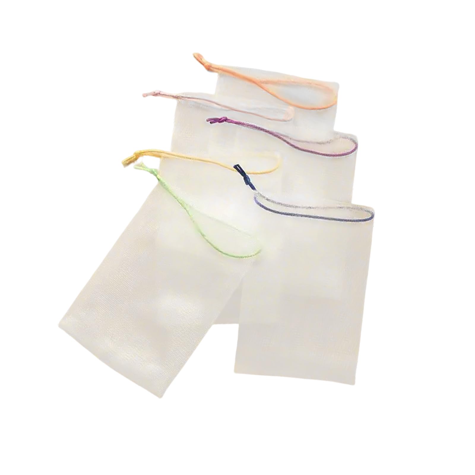 Jazuaiao Practical Meshes Wash Bags Sturdy Materials Ribbon Closure Ideal for Storing Groceries Bath Soaps and Household Items Bubble Soap Bag