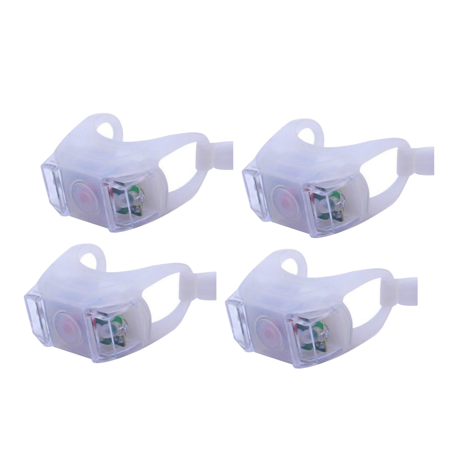 MACHSWON 4 Pcs Bicycle Lights Bike Tailight Cycling Tail Light 6th Generation Double LED Frog Lamp Mountain Bike Decorative Night Safety Warning Light White