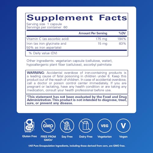 Pure Encapsulations Iron-C, 60 Capsules - Image 2