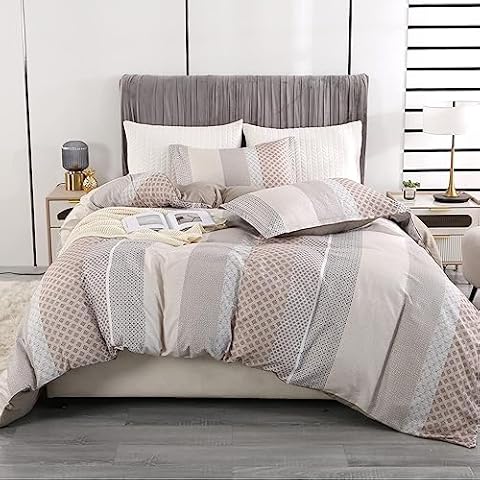 Qucover Double Duvet Cover Set, Soft Microfiber Cover