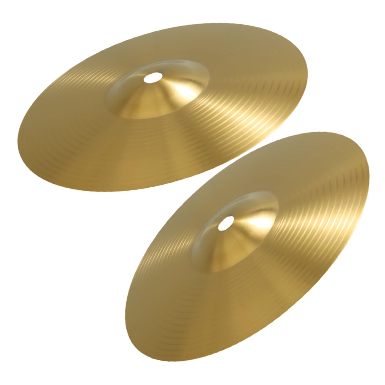 Cymbale Crash pour Batterie en Laiton, Lot de 2 Set de Set de Pièces, Or | Bords sans Bavures, Légère, pour Kit de Batterie et Cymbales Jazz, Instrument de Musique