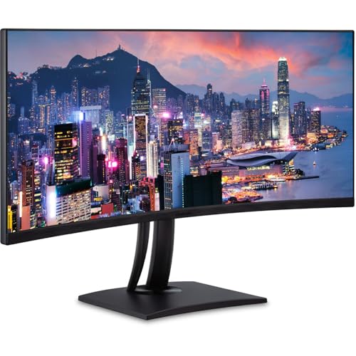 Image of ViewSonic VP3456a 34-inch Curved 2K UWQHD Premium Monitor, with ColorPro, Full Dock, HDMI, DisplayPort, USB Hub, 100W USB-C, Ethernet and Integrated Speakers