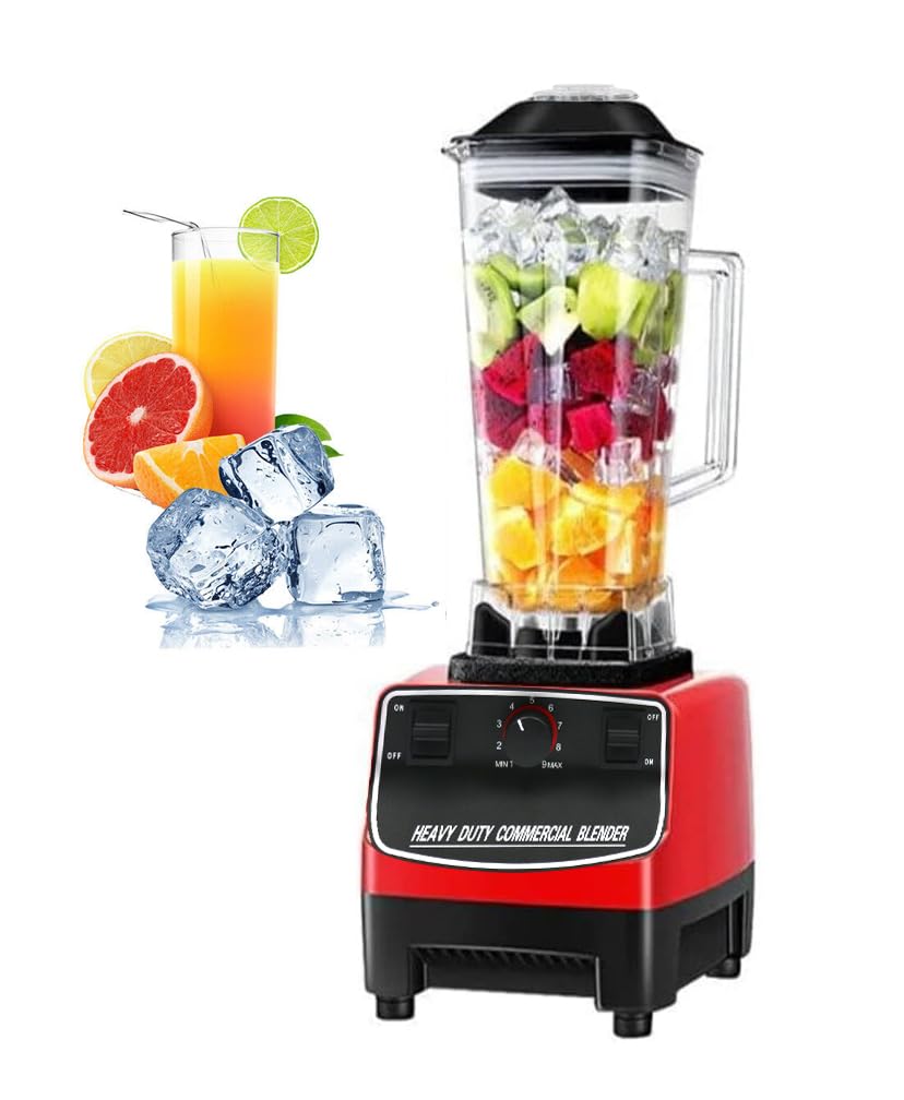 GRACE 2.2 Liters 1500W Blender Professional Heavy Duty Commercial Mixer Juicer Speed Grinder and Ice Smoothies for Home & Shop (Single Jar) Red