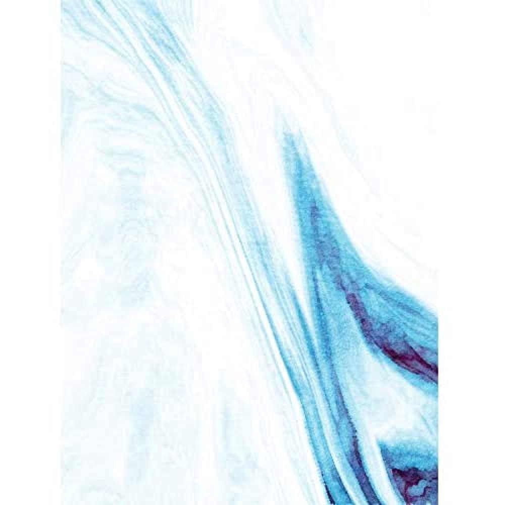 Wee Blue Coo Abstract Blue Watercolour Waves Unframed Art Print Poster Wall Decor 12X16 Inch