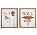NIKKY HOME Decorative Kitchen Wood Framed Wall Art Poster Prints Decor Set of 2