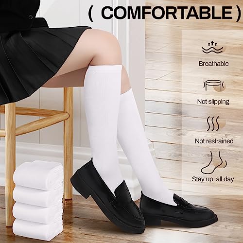 4 Pairs Knee High Socks for Girls Knit School Uniform Socks Seamless Toe Over The Knee Socks for Girls Boys Kids2
