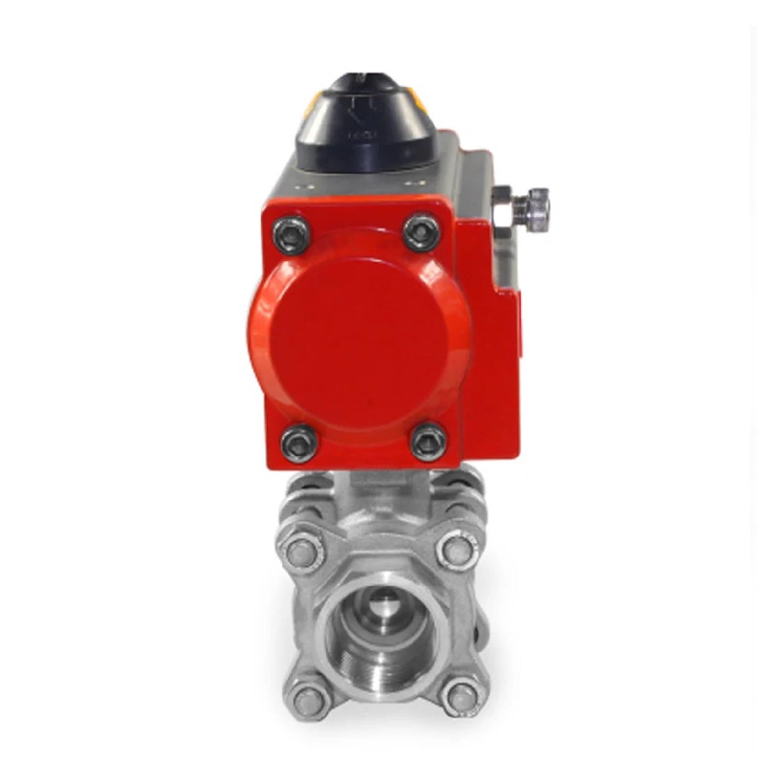 Valvola a sfera pneumatica in tre pezzi con piattaforma alta 1/4" 3/8" 1/2" 3/4" 1" Cilindro a doppio effetto 304(1/4inch)