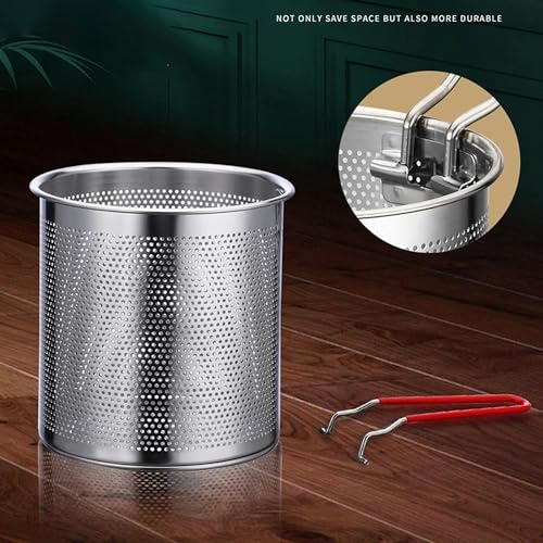 Image of Stainless Steel Deep Fryer Pot Detachable Fryer Pan High with Basket Universal Deep Fry Pan Fry Pot for Home Fries Kitchen Camping