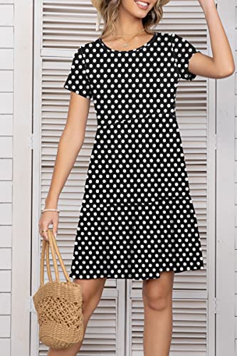 Image of levaca Womens Summer Casual Dresses Beach Coverup Loose Short Sleeve T Shirt Dress 2025 Midi Outfit Sundress