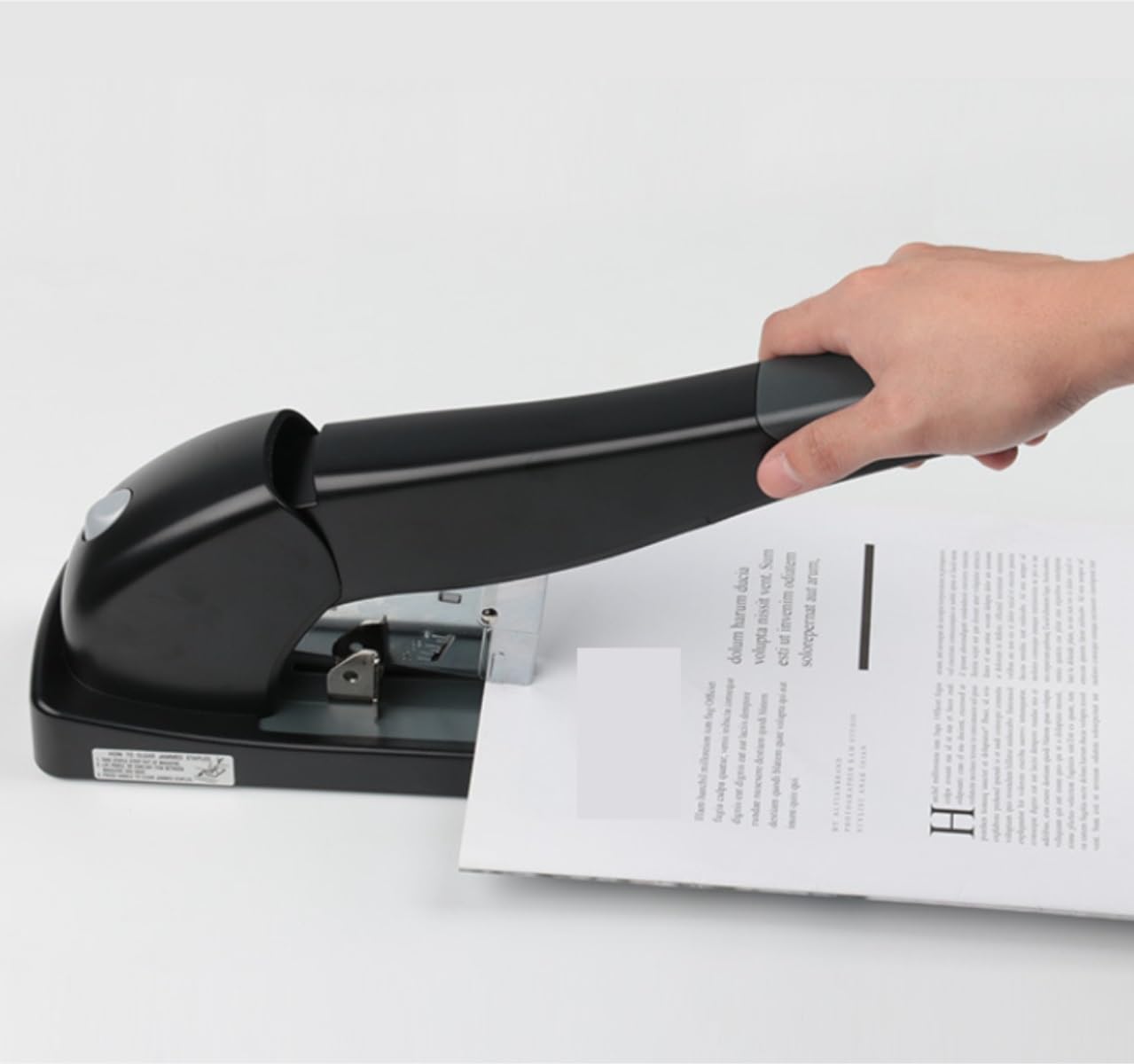 Cucitrice da Scrivania Bookmaker di Tipo Pesante con Dispositivo di Prenotazione Voucher Ispessito con Maniglia A Cuscino Spillatrici per Ufficio(Black)