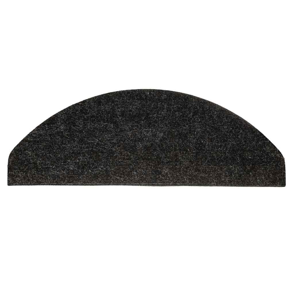 Alfombrillas autoadhesivas para escalones, 15 unidades, 56 x 17 x 3 cm, color negro, fieltro punzonado, antideslizantes, insonorizantes, para interiores, lavables, para escaleras