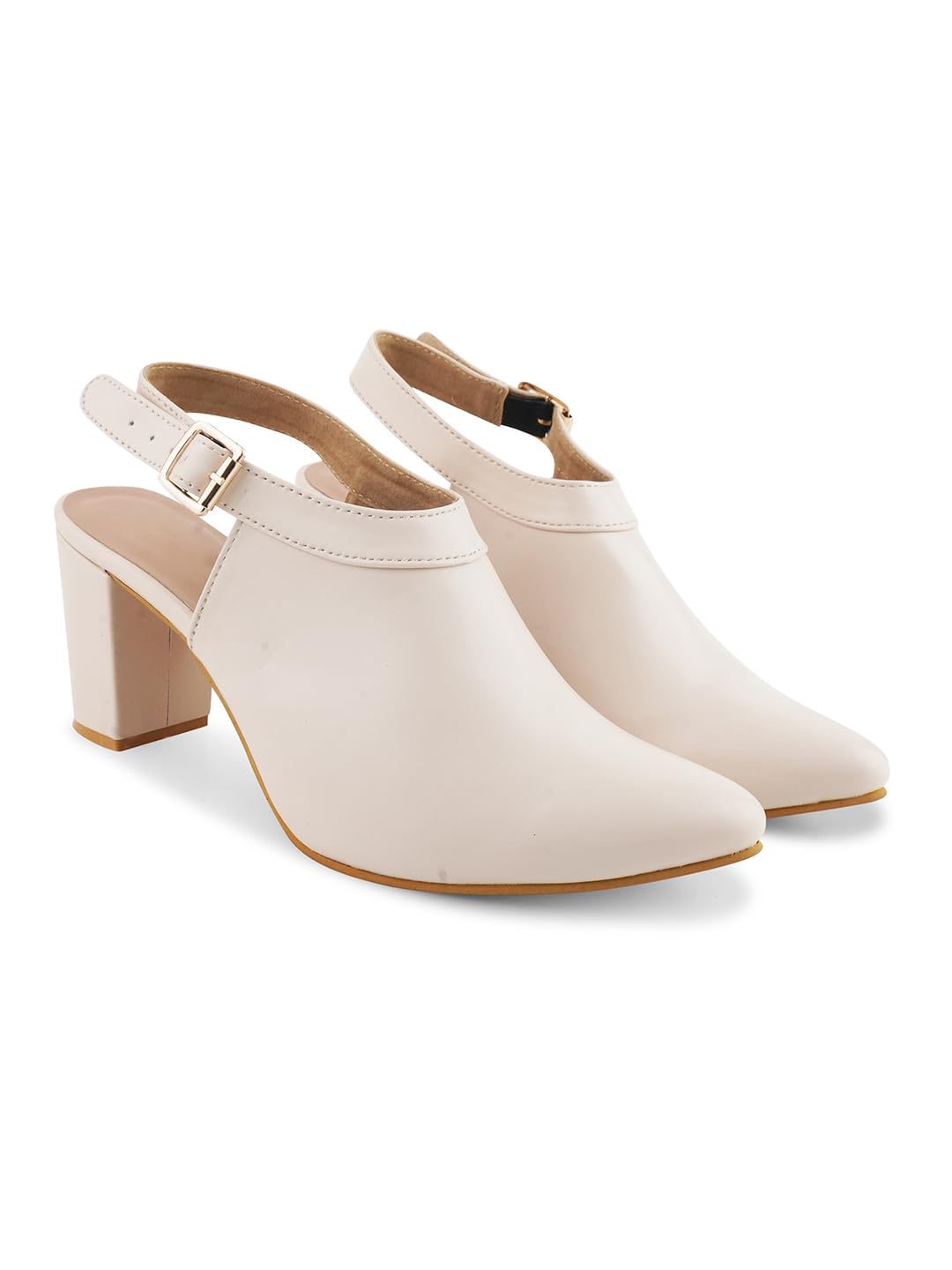 FROH FEET Women's Mules Block Heel Closed Pointed Toe Block Heel Pumps Ankle Buckle Strap Slip On Backless Dress Shoes-image-19