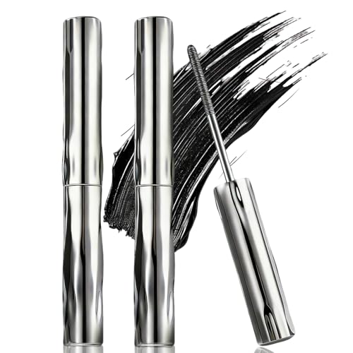 Iron Wand Mascara Metal Mascara Wand Black Washable Metal Wand Mascara 3d Curling Eyelash Added Fiber Natural Length Slim Volume Building Long-Lasting Smudge-Proof