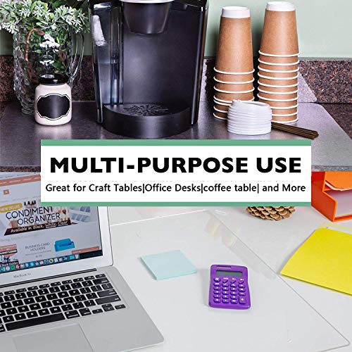 Aisakoc Transparante bureauonderlegger, antislip, ronde randen, pvc, mat materiaal, bureaumat voor bureau- en… - Image 6