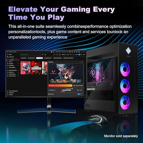 Image of HP Omen 45L Ultra 9 285K & RTX 5090 Gaming Tower Desktop, 128GB DDR5+ 4TB | Wi-Fi 6E, CPU Cooling System, Thunderbolt 4, RJ-45, Win 11 Pro,Support 3-Display 4K, Light Studio, HDMI, DP