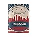 Reisepasshülle für Damen und Herren, Vintage-Stil, amerikanische Flagge Missouri State Kansas Skyline