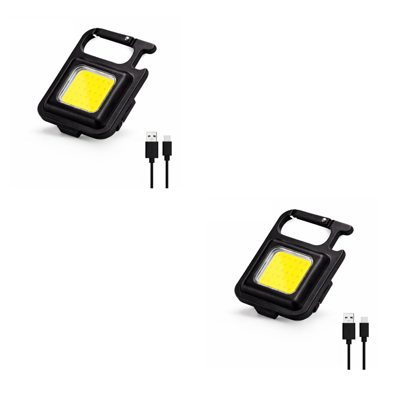 portable rechargeable led work light with cob light & hanging hook, usb inspection lamp for garage, car repair & emergency pack 2