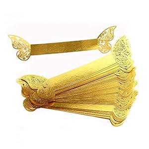 50 stuks vlinder papieren servetring, lasergesneden servetringen, 3D vlinder servethouder, voor decoraties Bruiloft Tafel Communie Verjaardag Kerstmis Nieuwjaar Diner