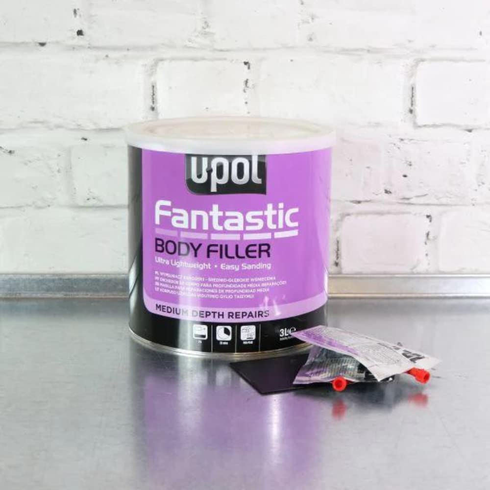 Upol U-POL - Stucco super leggero per riparazioni a media profondità (vasca da 6 l), sabbia liscia e ultra facile, riempitivo per carrozzeria auto