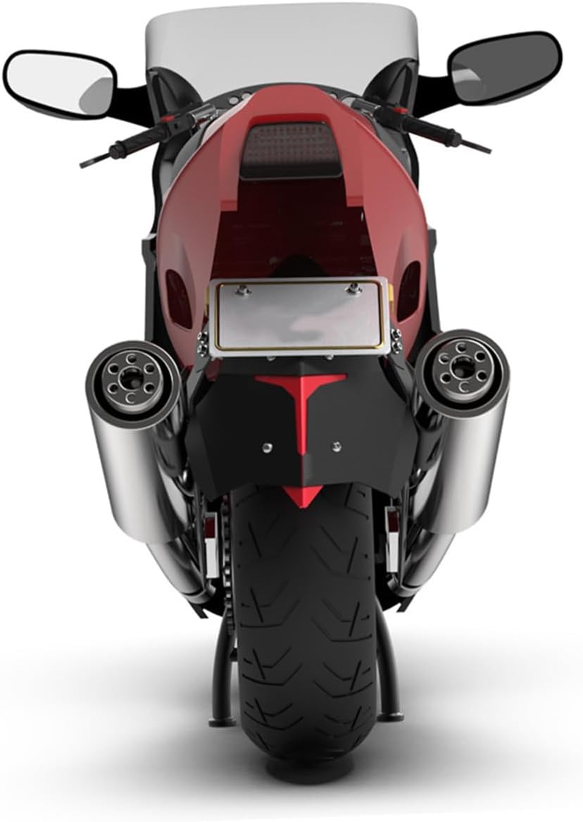 Balacoo Aluminum Alloy Rear Mudguard for Motorcycle, Off-Road Vehicle Accessory with Red Protective Guard, Sturdy Rear Fender Plate for Dirt Bike Protection