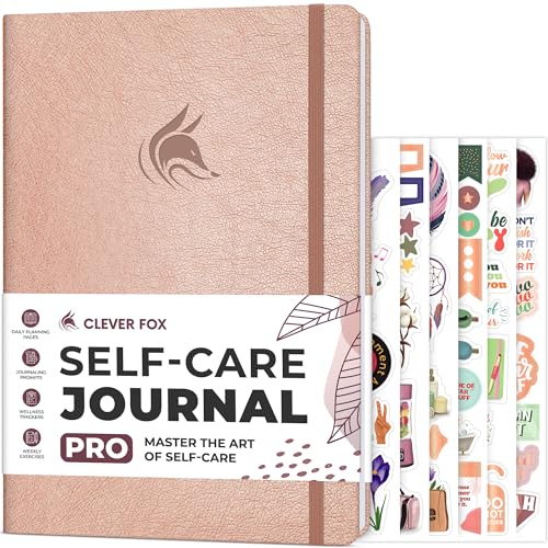Clever Fox Self-Care Journal PRO – Wellness & Daily Reflection Notebook – Mental Health, Meditation & Mood Journal for Women, 18 x 25.5cm (Rose Gold)