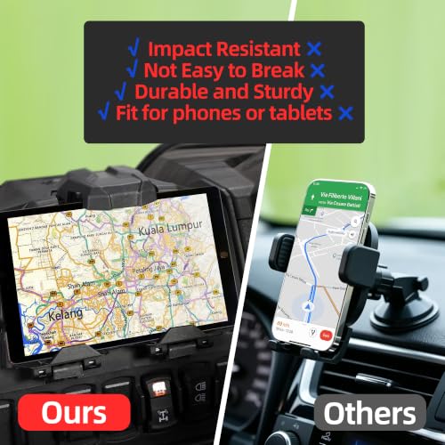 Image of Goldfire Electronic Device Holder with Storage Box Organizer Tray for Polaris RZR XP 1000, Sporty Black Phone Tablet GPS Holder Mounts
