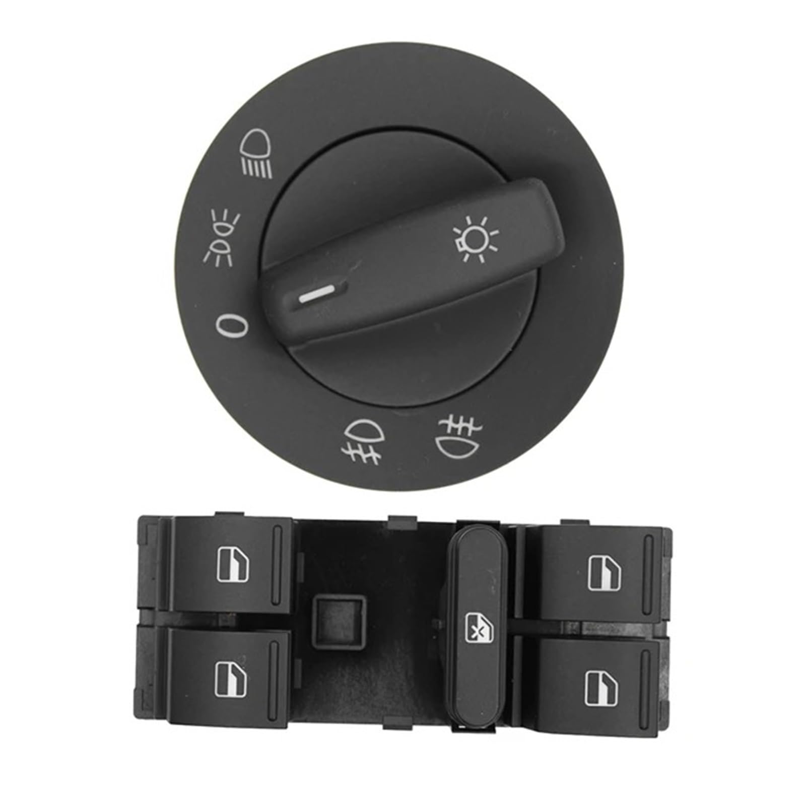 Lhdktee for Passat B6 CC for Caddy for Touran Window Headlight Control Switch Button 1K0941431Q 1K4959857B Car Window Handle(2piece)