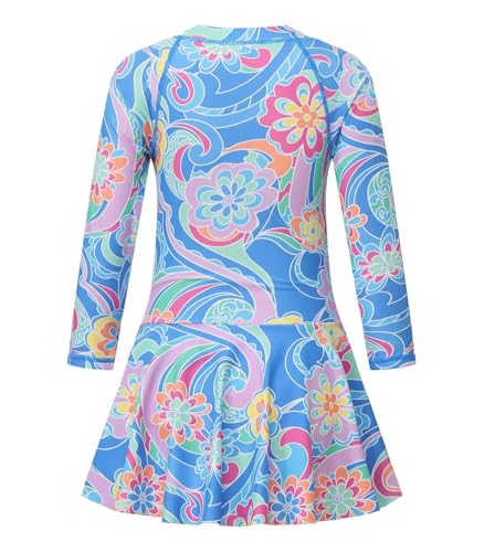 Image of Girls One Piece Swimsuits Long Sleeeve Swim Dress for Kids Girls Bathing Suits Summer Swimwear 3-16 Years