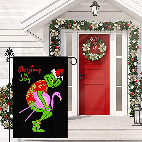 Christmas In July Garden Flags 12X18 Double Sided, Merry Christmas Burlap Garden Flag, Christmas Holiday Party Yard Outdoor Decorations Yard Flags #TOP2