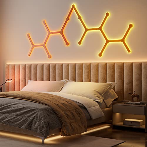 EUREKA-ERGONOMIC-RGB-LED-Lines-Lights-Led-Light-Wall-Panels-Wi-Fi-Smart-LED-Wall-Lights-with-Music-Sync-Smart-Voice-APP-Control-LED-Strip-Lights-for-Gaming-Room-Streaming-and-Bedroom9Pack