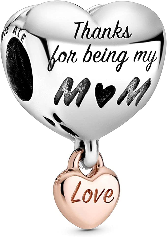 GenericThanks For Being My Mum Charm 925 Sterling Silver Compatible with Pandora Charms,and Many Other UK Charm Bracelets.