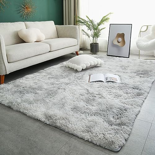 カーペット「ORRMALL」ラグマット ラグ センターカーペット5畳6畳7畳 滑り止め付き 長方形 抗菌防臭 防ダニ 床暖房対応 シャギーラグ 絨毯 滑り止め付き ふわふわ サラサラ 長方形 ORZRD-36(ライトグレー 160*200cm約2畳)