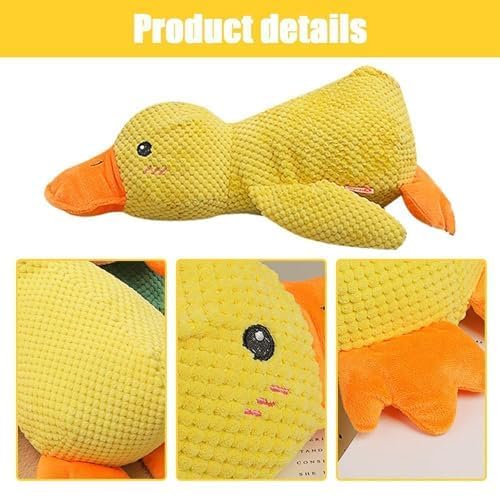 Sunshine smile Anti Stress Ente Hund,25 * 28cm Hundespielzeug Ente,Quietschspielzeug Hund Kuscheltier,Interaktives Hundespielzeug Unzerstörbar,Dog Toys für Kleine, Mittlere, Große Hunde
