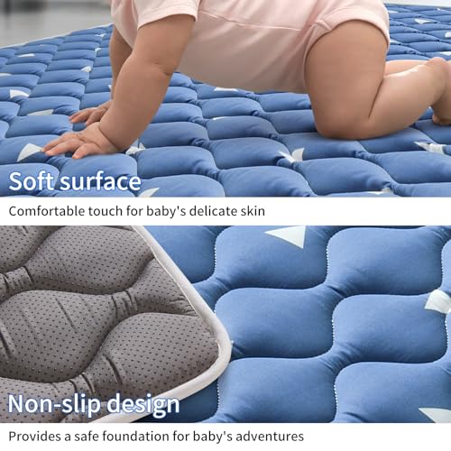 Lilyvibebearhappy WB-01 Premium Foam Baby Play Mat, 50X50 Inch Foldable And Machine Washable Crawling Mat, Thicken Soft Baby Play Mats For Floor, Non-Slip Cushioned Baby Playmat For Infants, Babies, Toddlers thumb #2