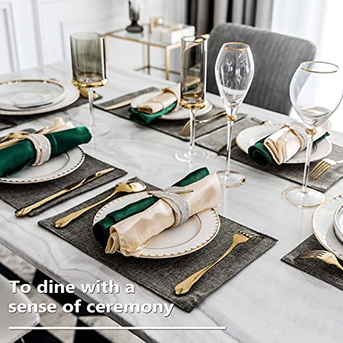 image for Home Brilliant Table Place Mats Fabric Cloth Placemats Set of 8 Heat R