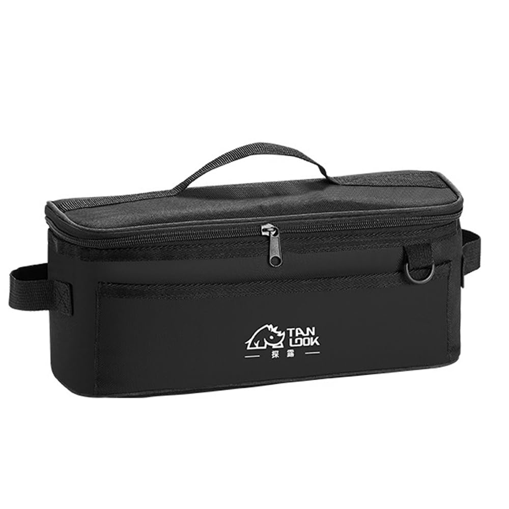 Hosoncovy Camping Ground Nail Storage Bag Carrying Case Ground Nail Organizer Camping Accessories Tools Tent Peg Rope Storage Bag for Outdoor (Black)