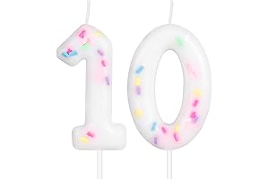 Colorful 10th Birthday Candle for Girls, the Perfect Cake Topper for an Unforgettable Celebration
