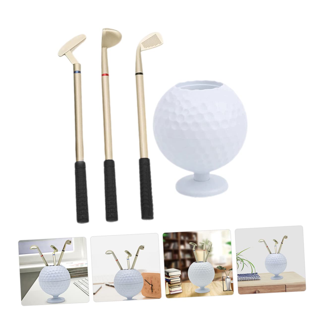 HOMSFOU 2 Set Portapenne Golf Decorazione Scrivania per Ufficio e Casa Accessorio Golf per Amanti Del Organizzatore Leggero per Penne e per Appassionati