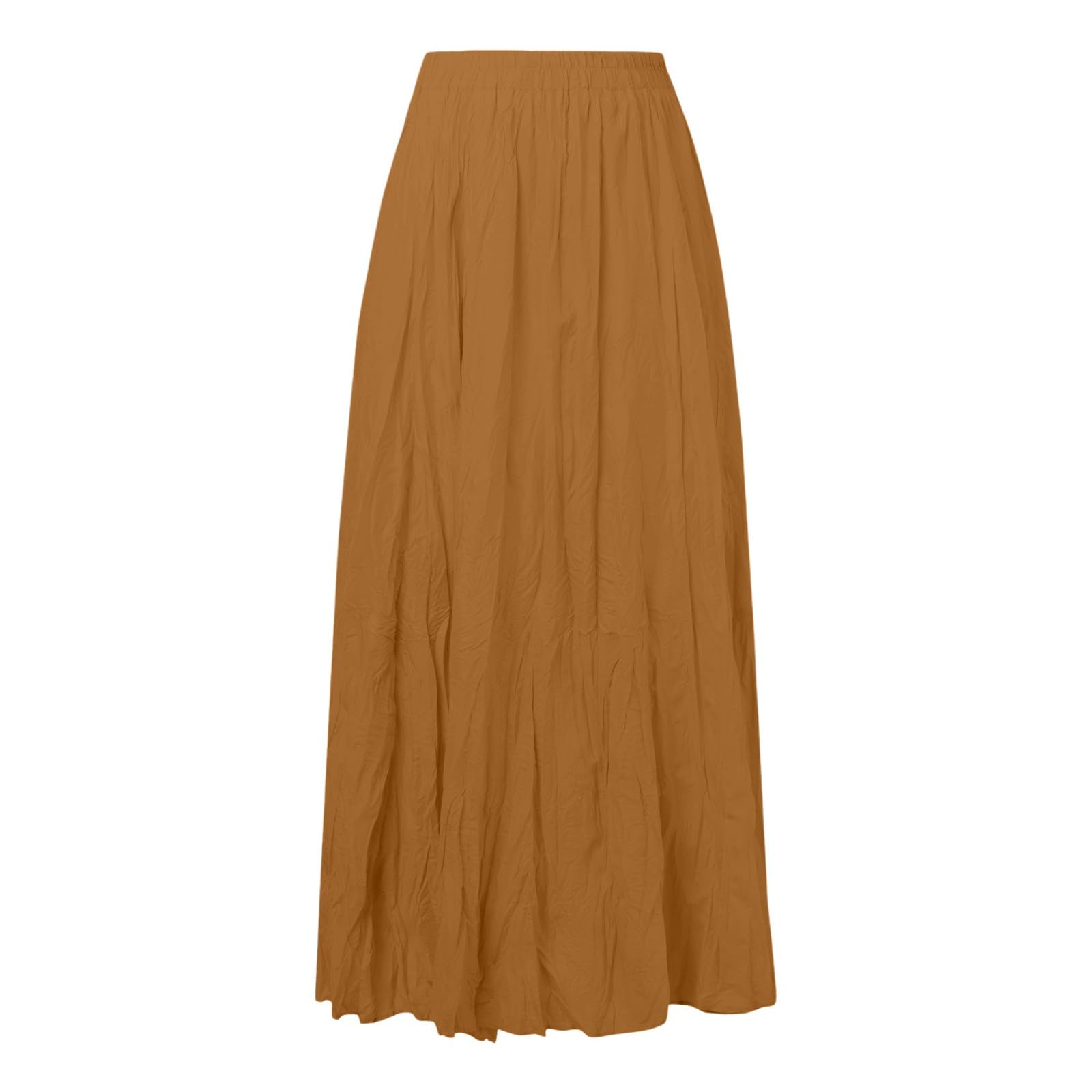 Moda Damska Casual Wysoka Talia Plisowana Sukienka Jednokolorowa Luźna Spódnica Plażowa Maxi Długa