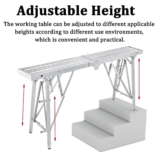 Andamio plegable de 200 cm para mantenimiento en el hogar y taller 3