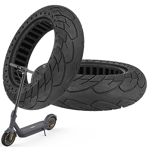 VOLOHAS 60/70-6.5 Solid Tyre for Segway Ninebot Max G30/Max G30D/Max G30 D2/Scotex H20 Electric Scooter 10 * 2.5 Replacement Wheel 10 Inch Front/Rear Honeycomb Tires Anti-Slip Puncture Proof (2 PCS)