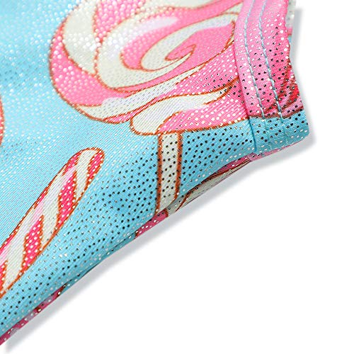 Image of HOZIY Gymnastics Leotards for Girls with Shorts Toddlers Biketards Rainbow Unicorn Dinosaur Mermaid Leopard Flower Galaxy
