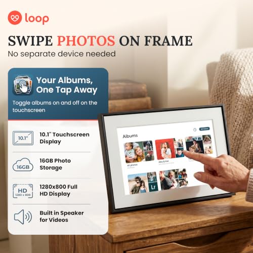 Loop WiFi Digital Picture Frame 10 1 Touchscreen Electronic Photo Video - image 4