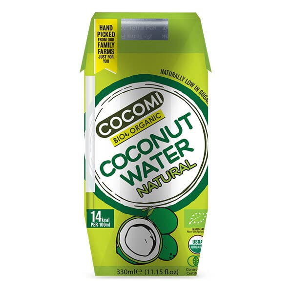 COCOMI - Agua de coco natural de Sri Lanka ecológica, 330 ml