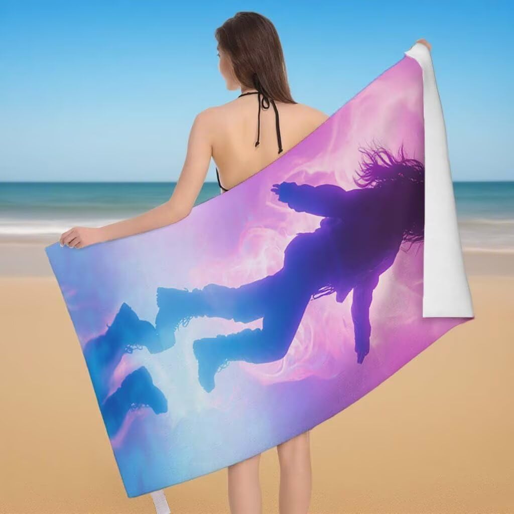 Telo Mare XXL 220x100cm/35x70cm, 2 Set Telo Mare Microfibra Ragazza Asciugamano Palestra Uomo, Antisabbia, Leggero, Asciugatura Rapida, Teli da Spiaggia Grandi Accessori per Camping Natation Yoga H-36