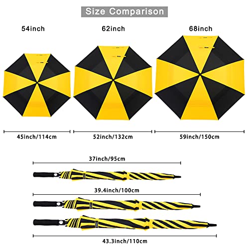 Image of G4Free 47 /54 /62 /68 Inch Automatic Open Golf Umbrella Oversize Extra Large Double Canopy Vented Windproof Waterproof Stick Umbrellas