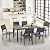 AECOJOY 7 Piece Outdoor Dining Set, 60" x 36" Aluminum Patio Table and Chairs Set for 6 with Rectangular Table and Stackable Chairs for Garden, Backyard, Black