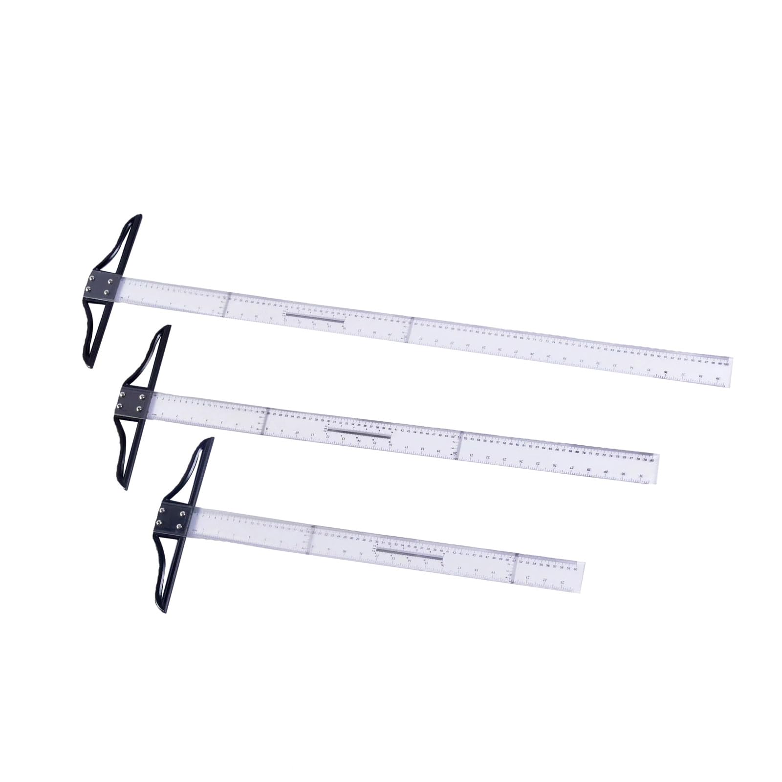 Hsioluted Nonslip T Type Drafting Ruler Set Crystal Acrylic For Technical Drawings Workshop Use Measuring T Scale Rulers