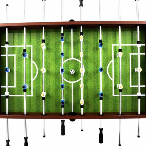 Quarta immagine vidaXL Calcio Balilla Professionale Marrone con MDF e Acciai Stabilità, Canne Scorrevoli, Maniglie Antiscivolo e Gambe Cromate Regolabili per Casa e Gruppo 91439