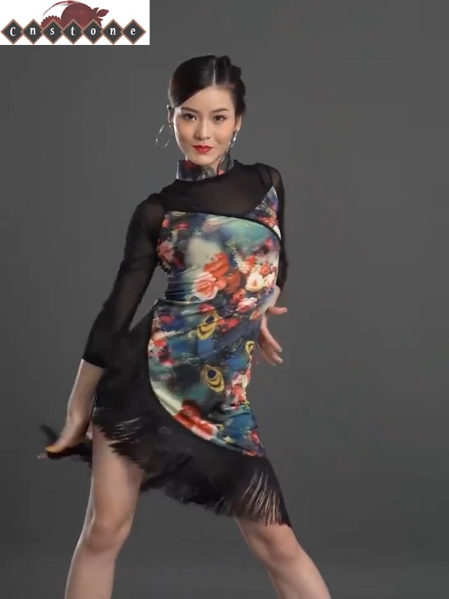 Amazon.co.jp: [cnstone] ラテン ダンス 衣装 社交ダンス レディース